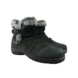 Khombu Shoes Womens 8 Bootie Winter Leather Faux Fur All Weather Lindsey Buckle